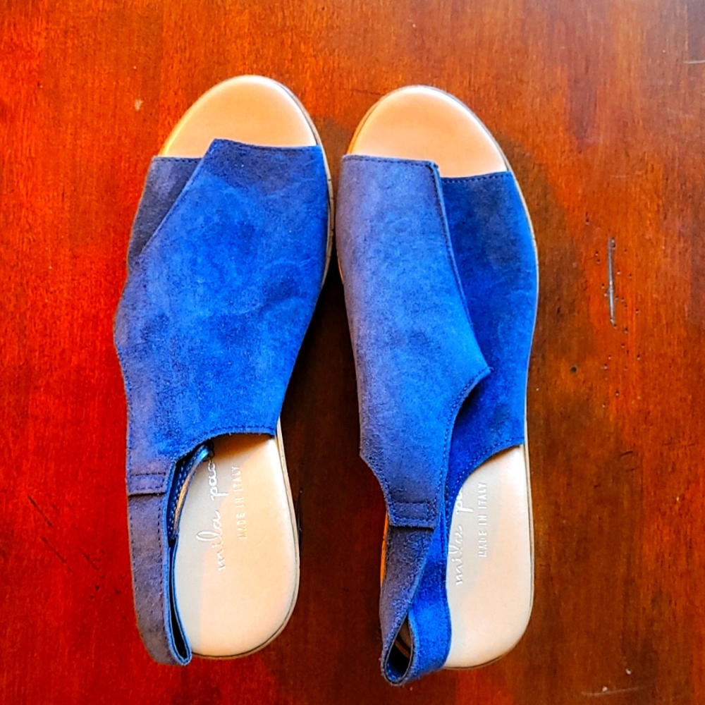 Women's Mila Paoli Heels! Blue/Brown Size 8.5!